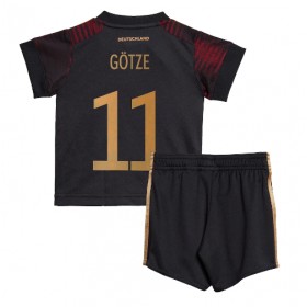 Tyskland Mario Gotze #11 Borta Kläder Barn VM 2022 Kortärmad (+ Korta byxor)
